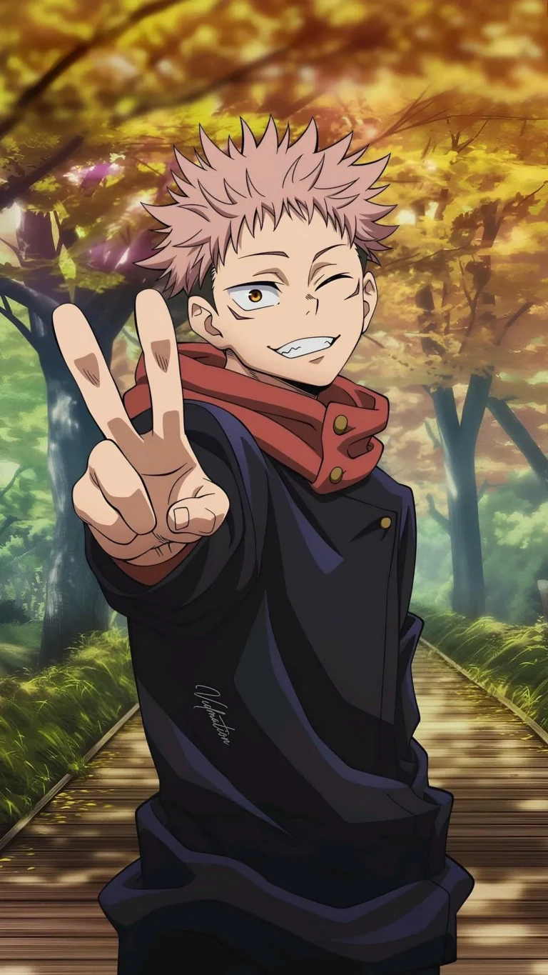 Yuji Itadori Peace Sign Jujutsu Kaisen